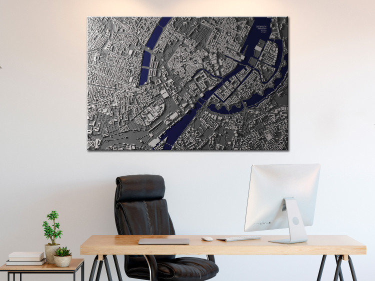 Canvas Print Aerial View of Copenhagen (1-piece) Wide - city map in Denmark 135367 additionalImage 3