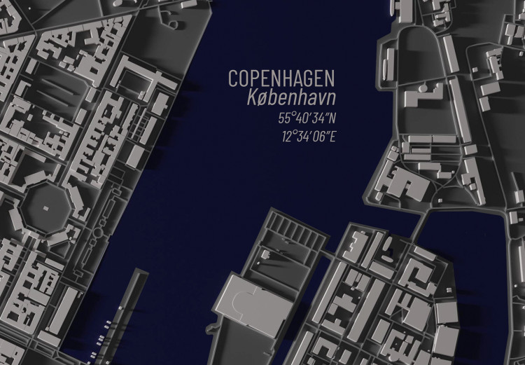 Canvas Print Aerial View of Copenhagen (1-piece) Wide - city map in Denmark 135367 additionalImage 4