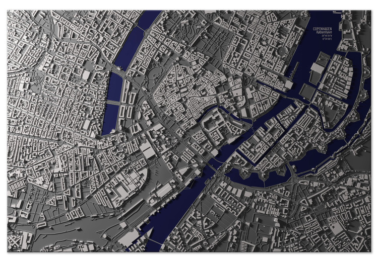 Canvas Print Aerial View of Copenhagen (1-piece) Wide - city map in Denmark 135367