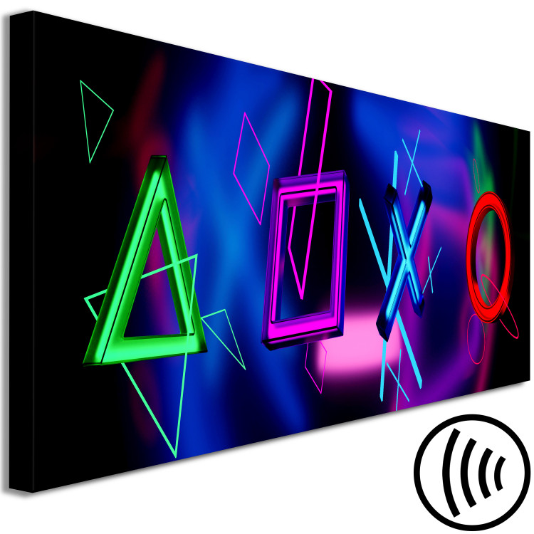 Canvas Print Flying Signs (1-piece) Narrow - futuristic colorful shapes 135467 additionalImage 6
