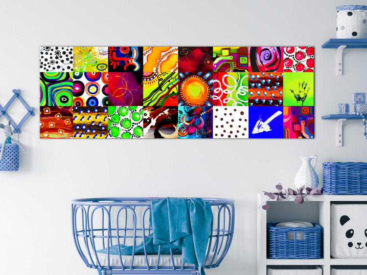 Canvas Print My Preschool (1-piece) Narrow - abstract patterns in squares 135667 additionalImage 3
