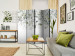 Room Separator Misty Nature - Green II (5-piece) - Delicate plants on white 136167 additionalThumb 4