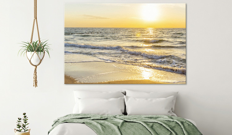 Large canvas print Calm Waves - Golden [Large Format] 136367 additionalImage 4