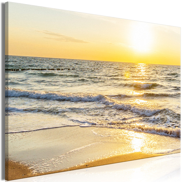 Large canvas print Calm Waves - Golden [Large Format] 136367 additionalImage 2