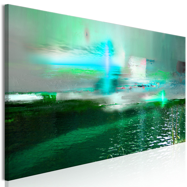 Canvas Emerald Landscape (1-piece) Narrow - abstraction in green tones 143567 additionalImage 2