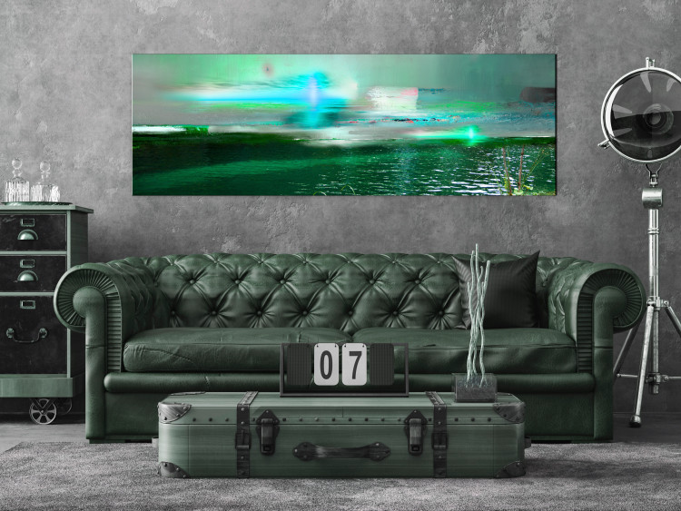 Canvas Emerald Landscape (1-piece) Narrow - abstraction in green tones 143567 additionalImage 3