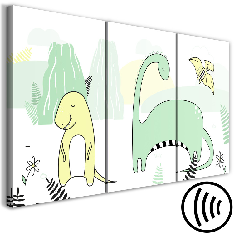 Canvas Print Charming Dinosaurs (3-piece) - illustration of animals for children 143667 additionalImage 6