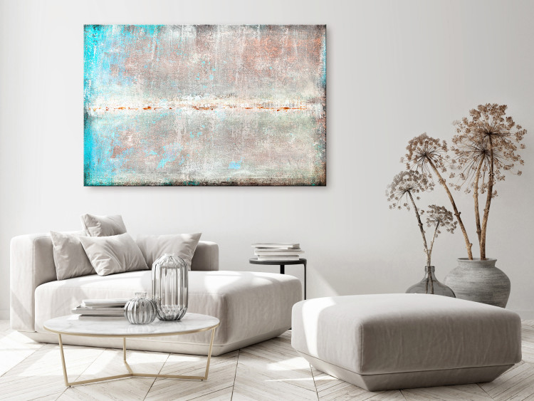 Canvas Print Abstraction (1-piece) - background with a touch of turquoise on concrete texture 143867 additionalImage 3