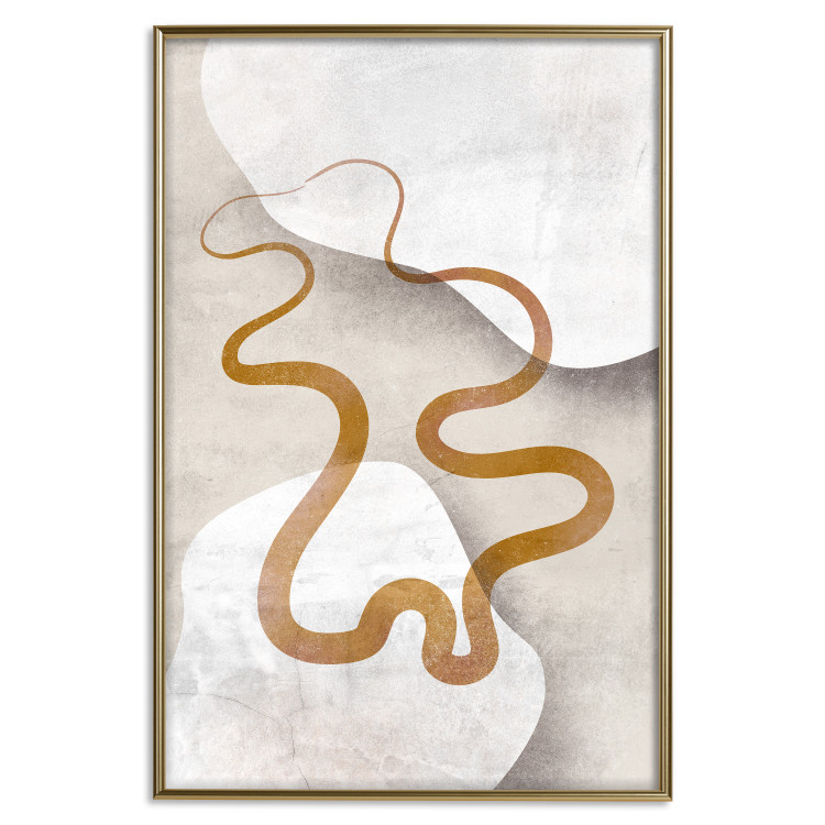 Poster Wavy Ribbon - Orange Shape on White and Beige Backgrounds 144767 additionalImage 20