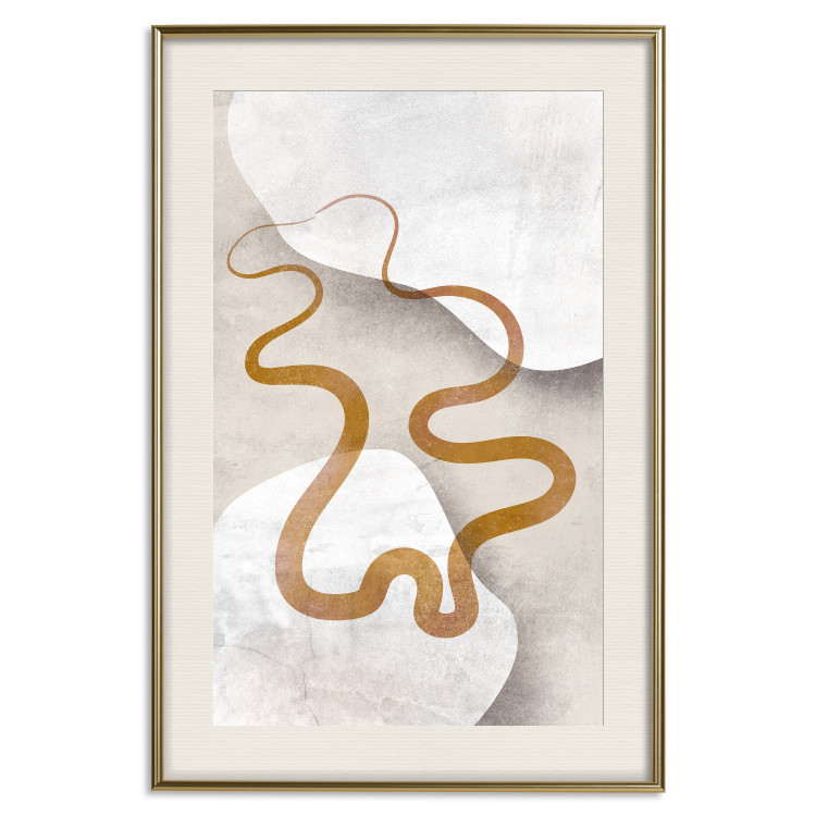 Poster Wavy Ribbon - Orange Shape on White and Beige Backgrounds 144767 additionalImage 25