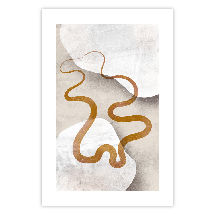Poster Wavy Ribbon - Orange Shape on White and Beige Backgrounds 144767 additionalImage 18