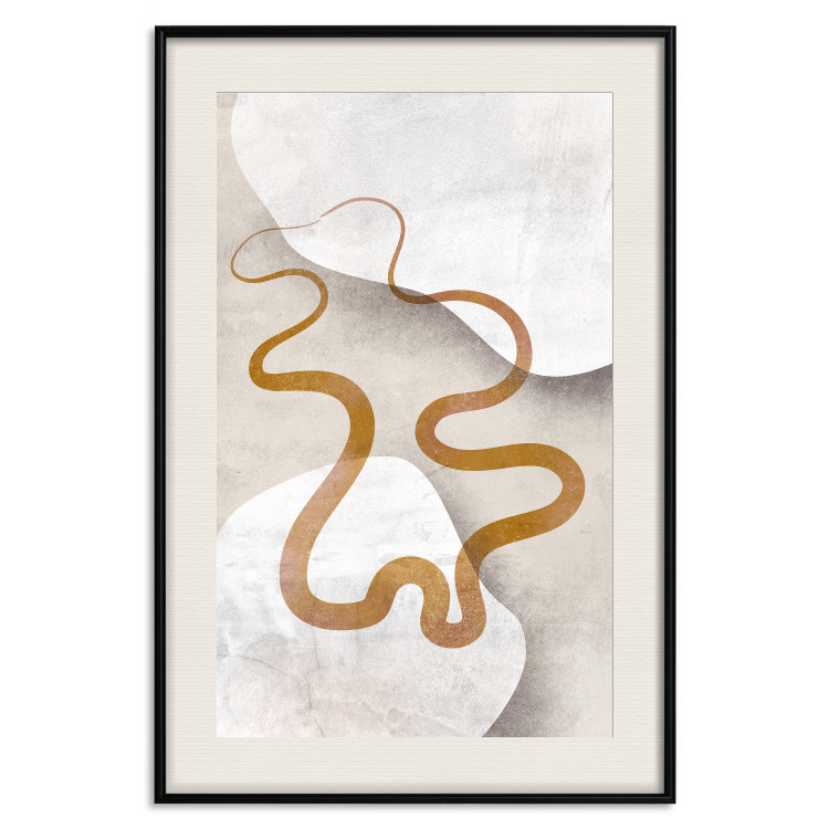 Poster Wavy Ribbon - Orange Shape on White and Beige Backgrounds 144767 additionalImage 26