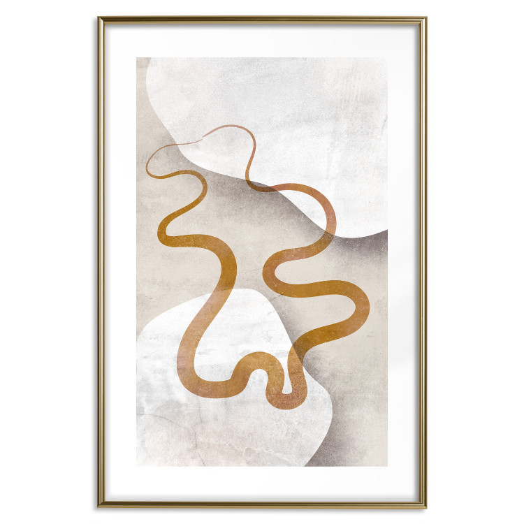 Poster Wavy Ribbon - Orange Shape on White and Beige Backgrounds 144767 additionalImage 27