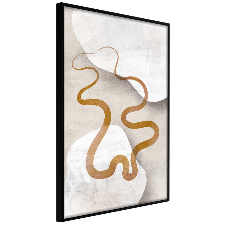 Poster Wavy Ribbon - Orange Shape on White and Beige Backgrounds 144767 additionalImage 3