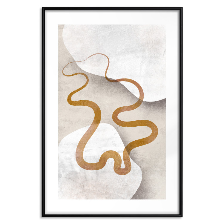 Poster Wavy Ribbon - Orange Shape on White and Beige Backgrounds 144767 additionalImage 16