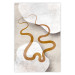 Poster Wavy Ribbon - Orange Shape on White and Beige Backgrounds 144767