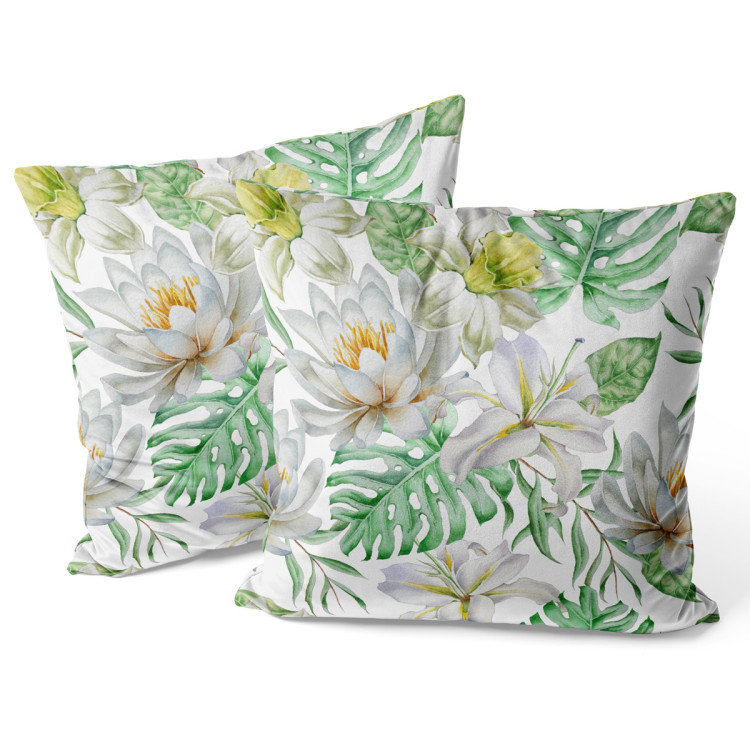 Decorative Velor Pillow A crisp spring - a subtle floral composition in the cottagecore style 147067 additionalImage 3