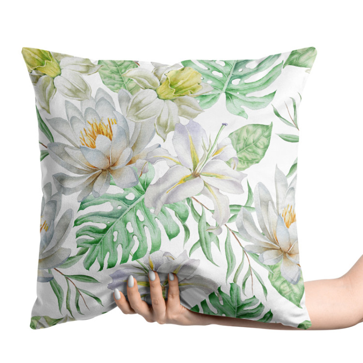 Decorative Velor Pillow A crisp spring - a subtle floral composition in the cottagecore style 147067 additionalImage 2
