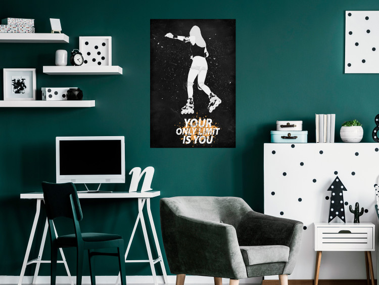 Wall Poster Teenager on Roller Skates - Girl With Roller Skates and Motivational Slogan 149267 additionalImage 12