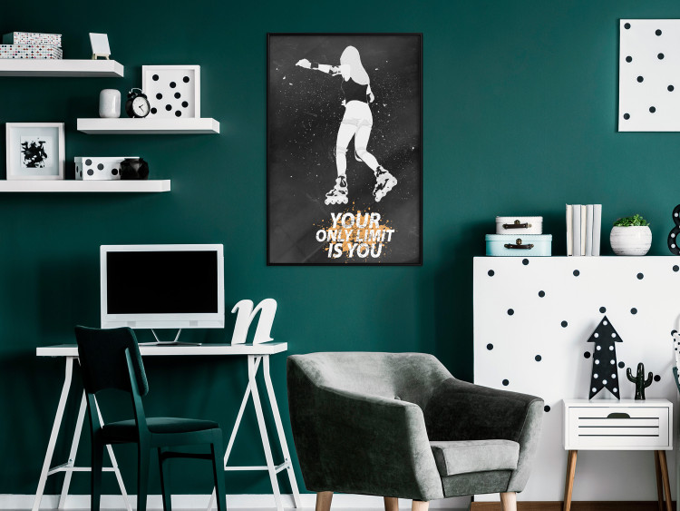 Wall Poster Teenager on Roller Skates - Girl With Roller Skates and Motivational Slogan 149267 additionalImage 13