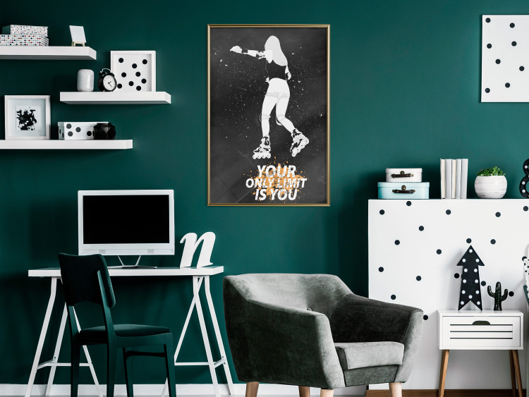 Wall Poster Teenager on Roller Skates - Girl With Roller Skates and Motivational Slogan 149267 additionalImage 15
