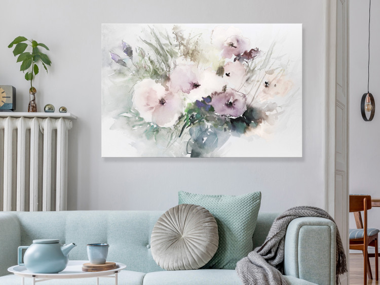 Canvas Art Print Bouquet of Flowers - Floral Composition Painted With Watercolor 149867 additionalImage 3