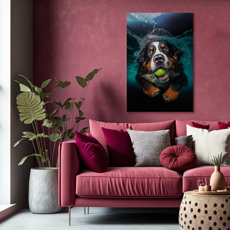 Canvas AI Bernese Mountain Dog - Floating Animal With a Ball in Its Mouth - Vertical 150167 additionalImage 3