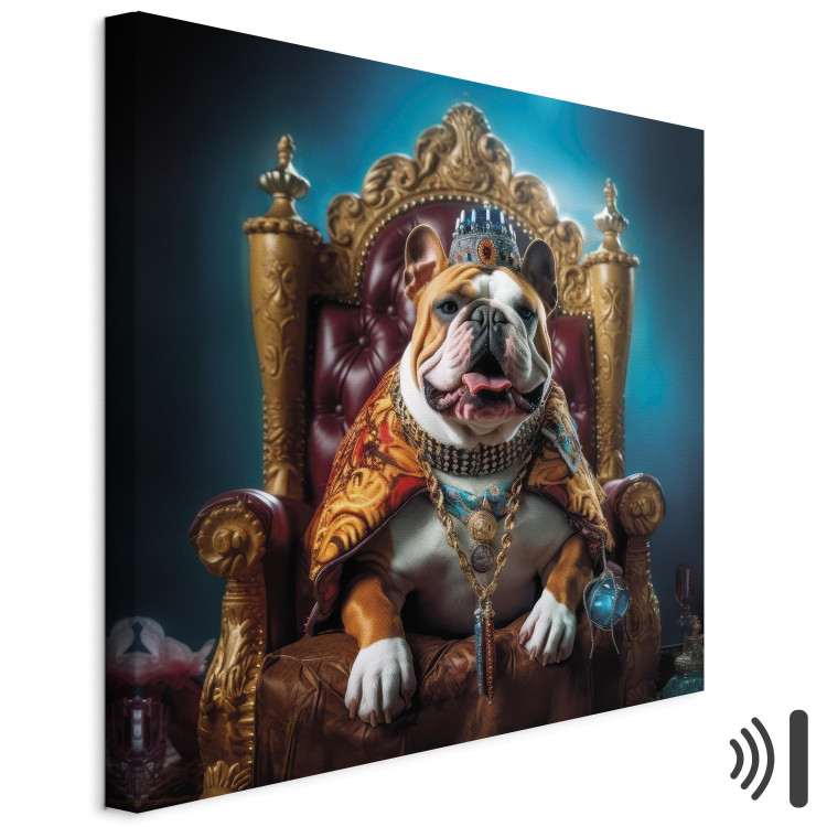 Canvas AI Dog English Bulldog - Animal in the Role of King on the Throne - Square 150267 additionalImage 8