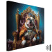 Canvas AI Dog English Bulldog - Animal in the Role of King on the Throne - Square 150267 additionalThumb 8
