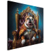 Canvas AI Dog English Bulldog - Animal in the Role of King on the Throne - Square 150267 additionalThumb 2