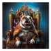 Canvas AI Dog English Bulldog - Animal in the Role of King on the Throne - Square 150267