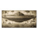 Canvas Print UFO Ship - A Sketch Inspired by the Style of Leonardo Da Vinci 151067