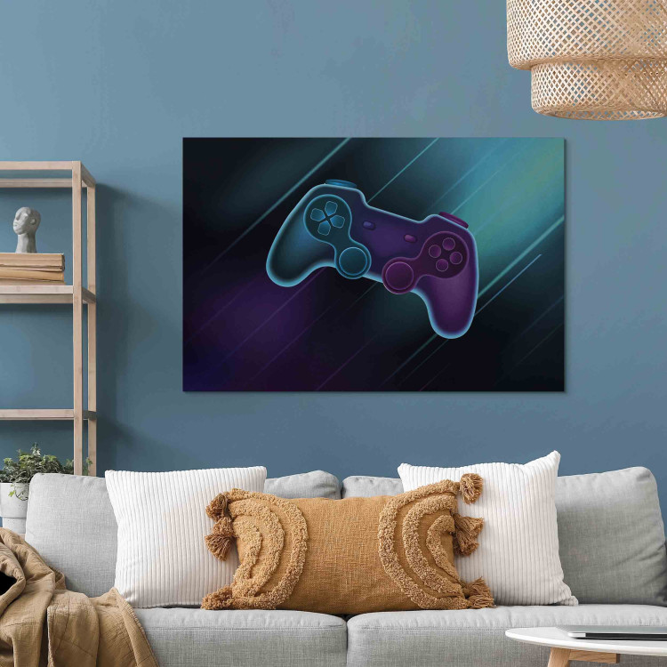 Large canvas print Console Pad - Gamer Gadget in Neon Colors on a Dark Background [Large Format] 151167 additionalImage 4