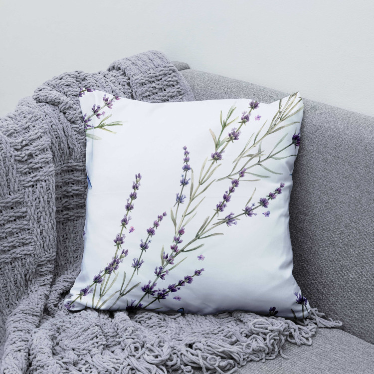 Decorative Microfiber Pillow Lavender Sprigs - A Delicate Composition With a Flowering Plant 151367 additionalImage 3