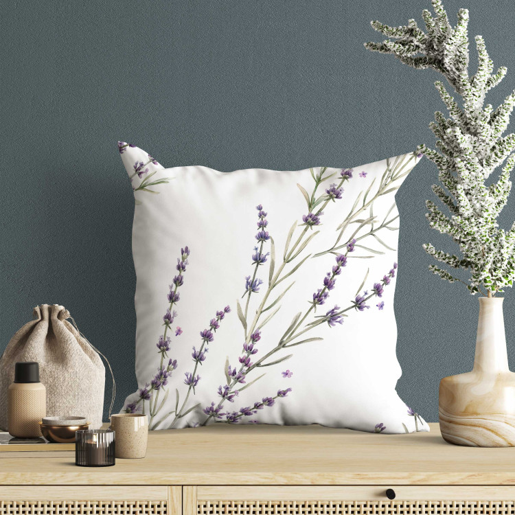 Decorative Microfiber Pillow Lavender Sprigs - A Delicate Composition With a Flowering Plant 151367 additionalImage 4