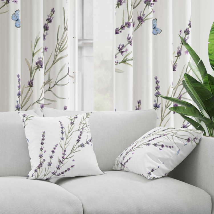 Decorative Microfiber Pillow Lavender Sprigs - A Delicate Composition With a Flowering Plant 151367 additionalImage 2