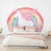 Round wallpaper Rainbow Power of Unicorn - Pink Composition With Winged Animal 151467