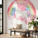 Round wallpaper Rainbow Power of Unicorn - Pink Composition With Winged Animal 151467 additionalThumb 3