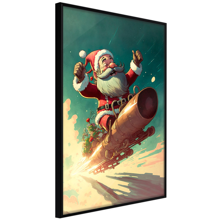 Poster Christmas Fever - Crazy Santa Flying in a Hurry on a Sleigh 151867 additionalImage 12