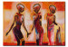 Canvas Print Africa (1-piece) - People in colourful costumes on a light background 47967