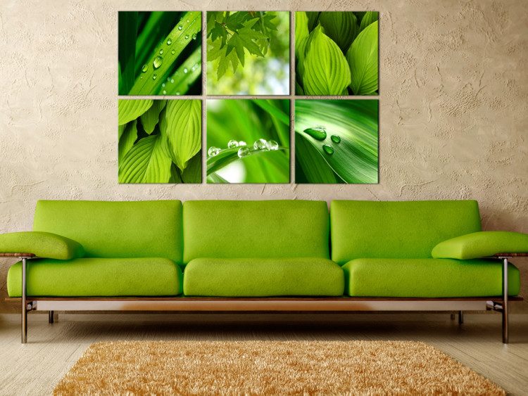 Canvas Art Print Fresh green leaves 50467 additionalImage 3
