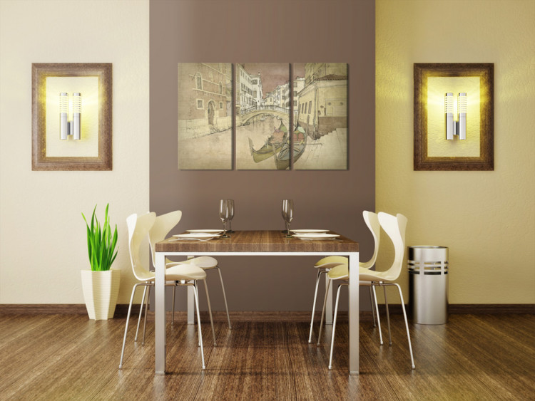 Canvas Art Print City of lovers - triptych 55667 additionalImage 3