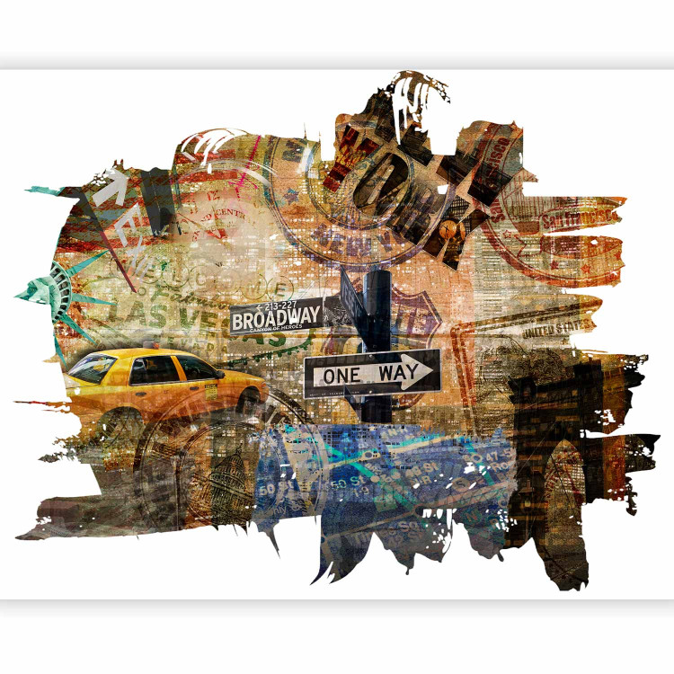 Photo Wallpaper Street Art USA - New York in the Form of Urban Collage on a White Background 60767 additionalImage 1