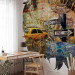 Photo Wallpaper Street Art USA - New York in the Form of Urban Collage on a White Background 60767