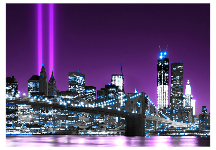 Photo Wallpaper New York in Purple - Manhattan and Architecture with the Brooklyn Bridge 61567 additionalImage 1