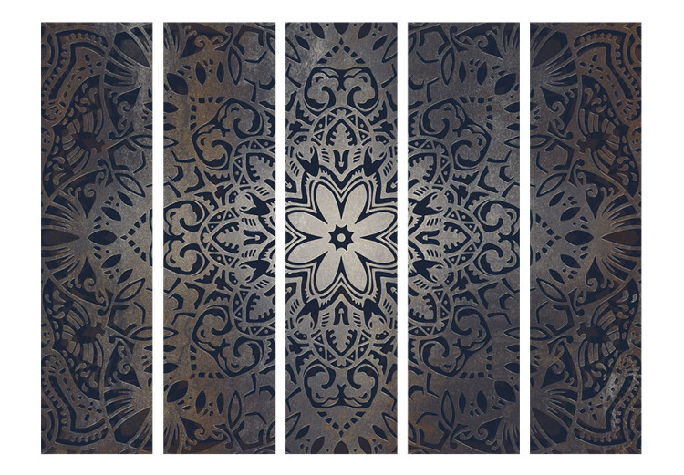 Folding Screen Iron Flowers II - oriental mandala with ornaments in a dark style 95467 additionalImage 3