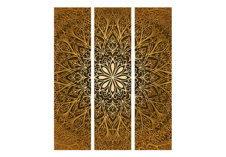 Room Divider Screen Sacred Circle - oriental brown mandala with geometric patterns 95667 additionalImage 3