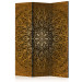 Room Divider Screen Sacred Circle - oriental brown mandala with geometric patterns 95667