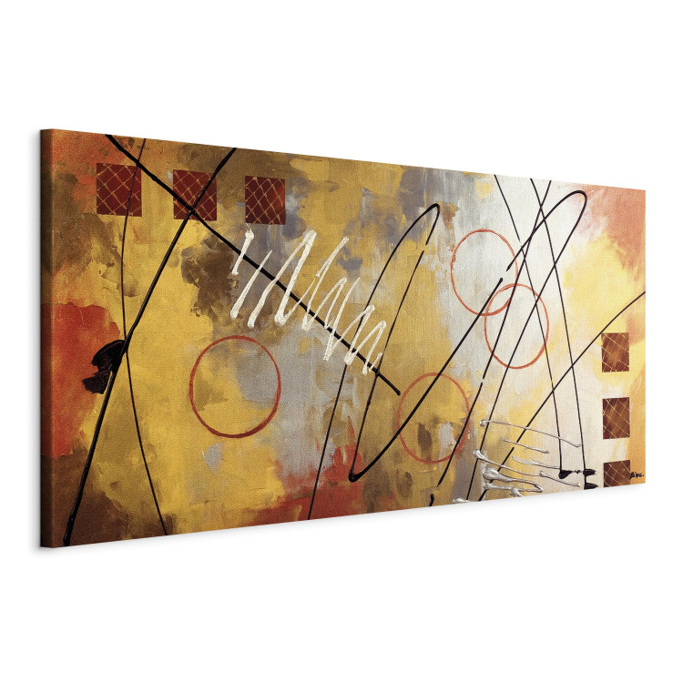 Canvas Warm Thoughts - Abstraction of Hand-Painted Geometric Figures 98167 additionalImage 2