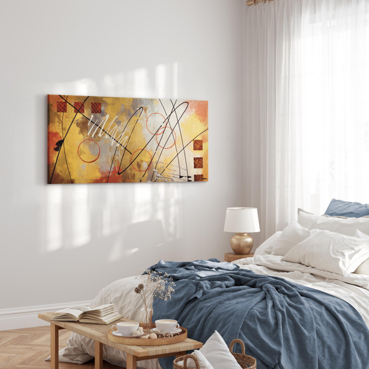 Canvas Warm Thoughts - Abstraction of Hand-Painted Geometric Figures 98167 additionalImage 10